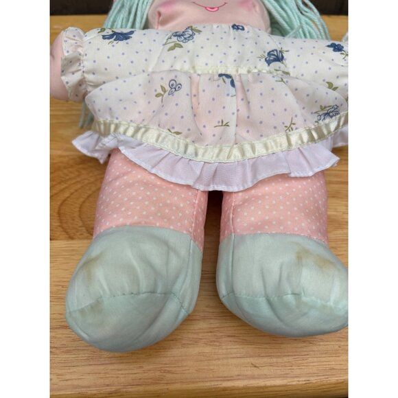 Holly Mine 1987 Plush Doll With Pink Polka Dot Outfit & Mint Green Hair 15" - Picture 5 of 14